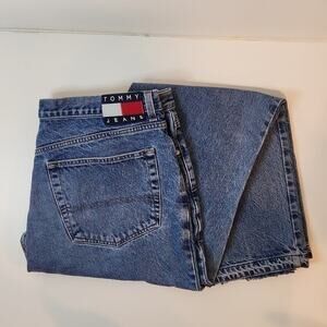 Vintage Tommy Hilfiger Y2K Denim Jeans Medium Wash Large Logo Men's Sz 40/32
